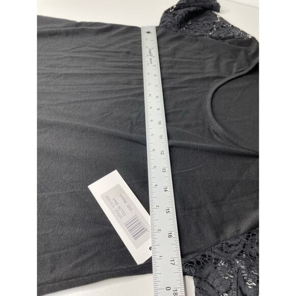 Dynabelly Round Neck Black Lace Sleeve Maternity Top Blouse Black Womens M NWT - Picture 12 of 13